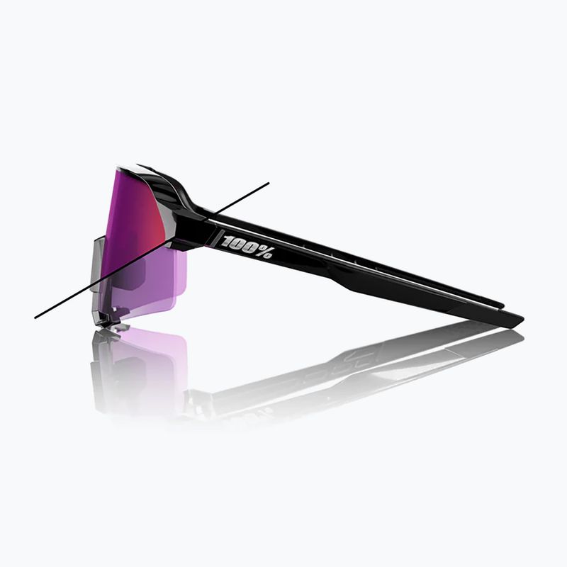 Slnečné okuliare 100% S3 LE gloss black/purple flash mirror photochromic 2