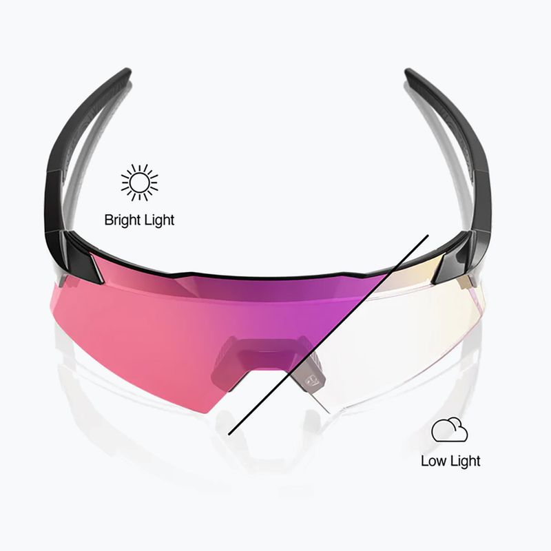 Slnečné okuliare 100% Aerocraft gloss black/purple mirror photochromic 3