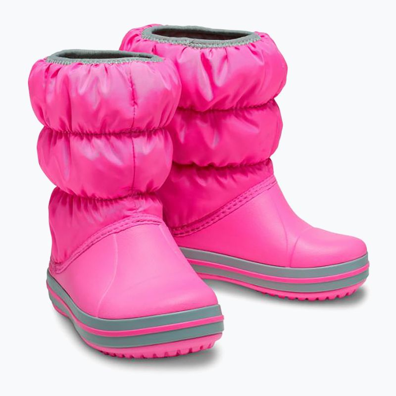 Detské snehové topánky Crocs Winter Puff electric pink/light grey 12