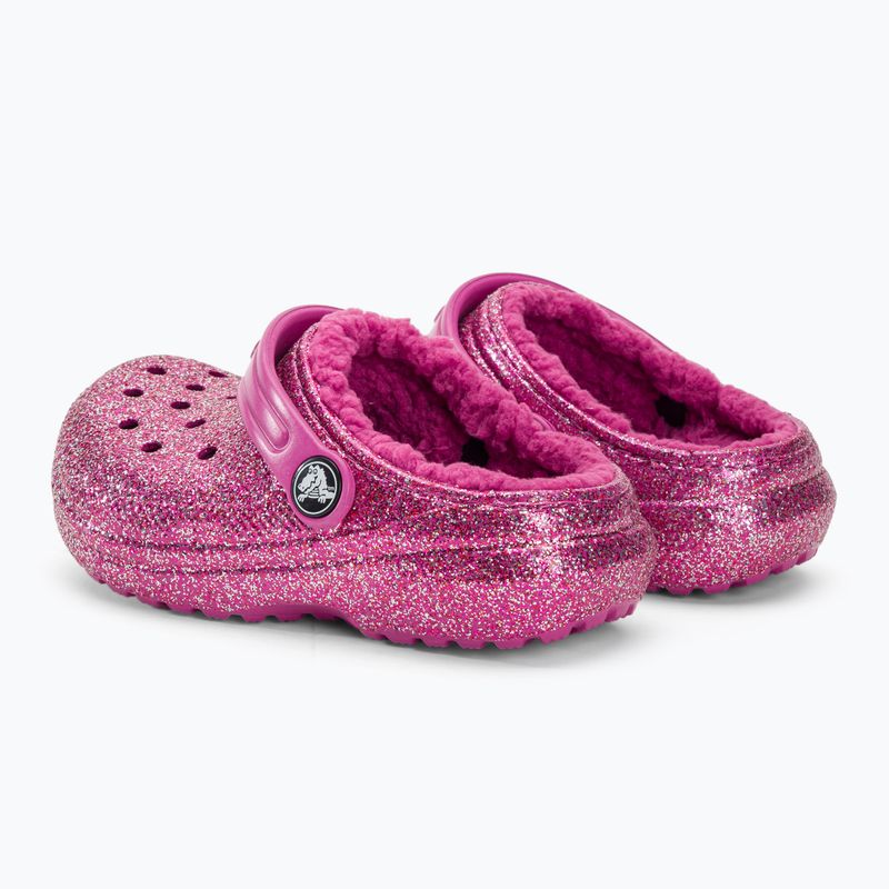 Detské žabky Crocs Classic Lined Glitter Clog fuchsia fun/multi 4