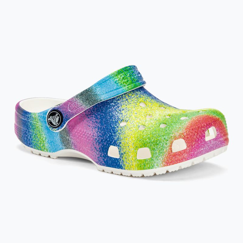 Šľapky detské ,sandále, Crocs Classic Spray Dye white/multi