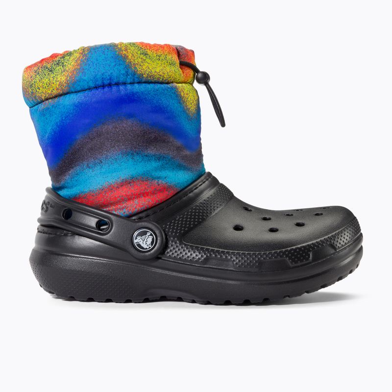 Detské snehule Crocs Classic Lined Spray Dye Boot black/multi 2