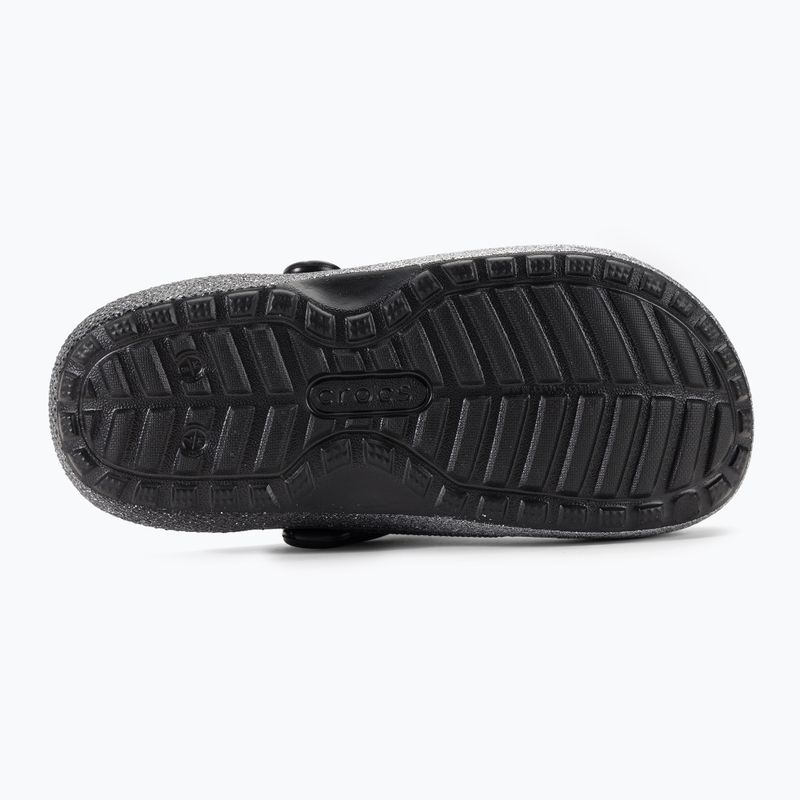 Crocs Classic Glitter Lined Clog black/silver žabky 6