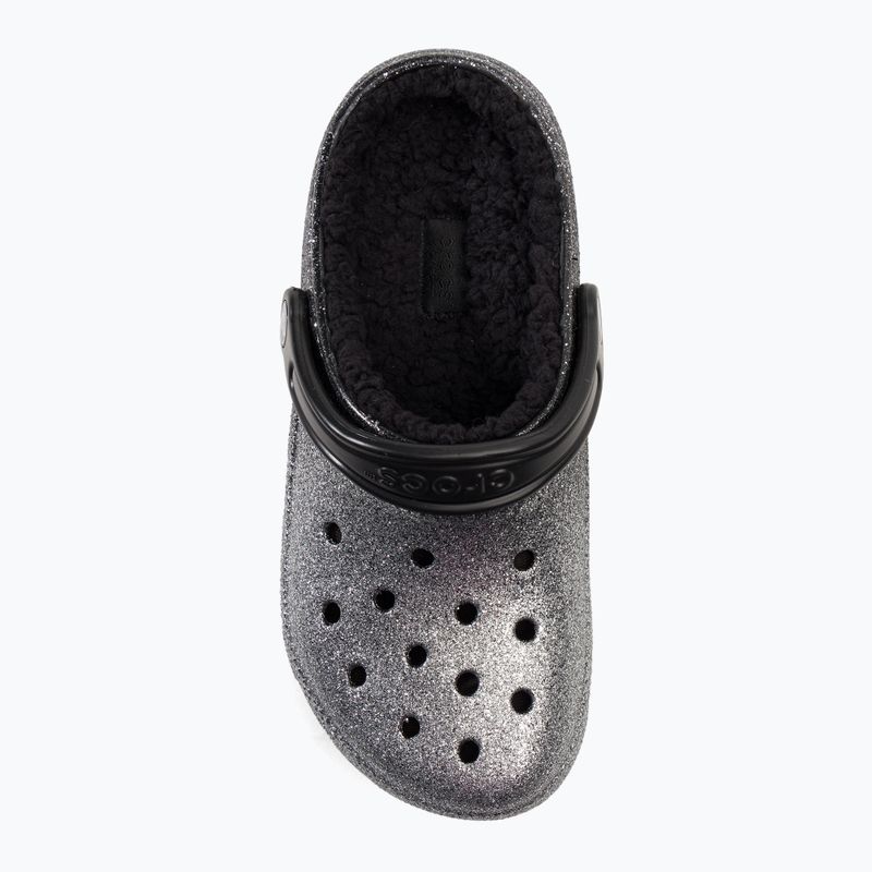 Crocs Classic Glitter Lined Clog black/silver žabky 7