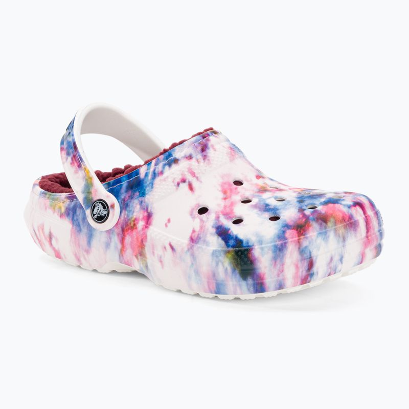 Dámske žabky Crocs Classic Lined Tie Dye Clog bordeaux/multi 2