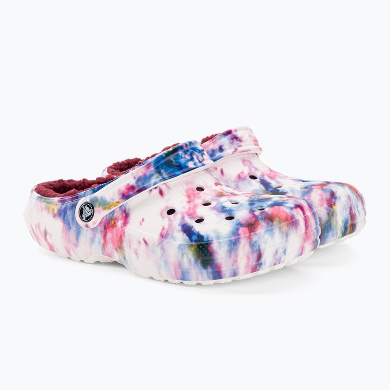 Dámske žabky Crocs Classic Lined Tie Dye Clog bordeaux/multi 5