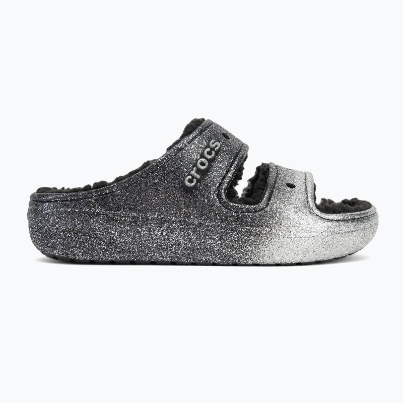 Crocs Classic Cozzzy Glitter Sandal black/silver žabky 2