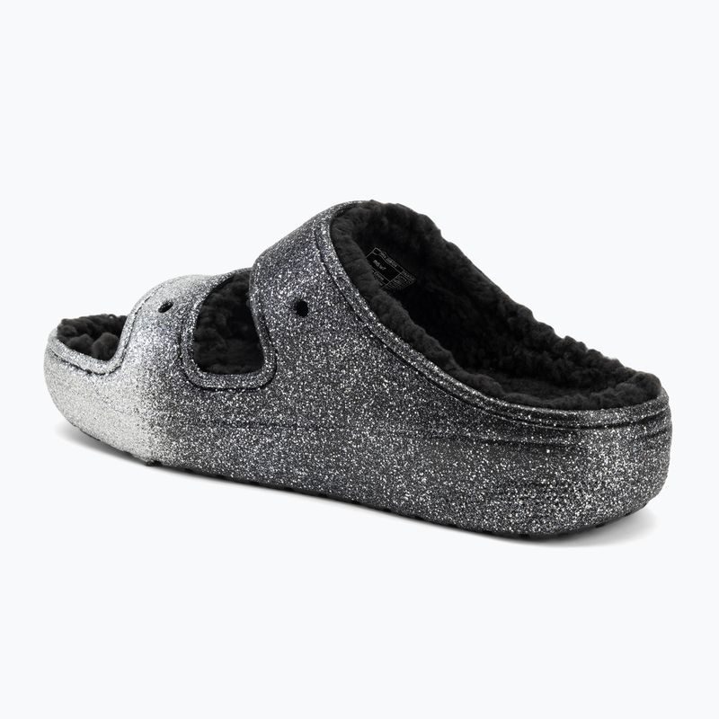 Crocs Classic Cozzzy Glitter Sandal black/silver žabky 3