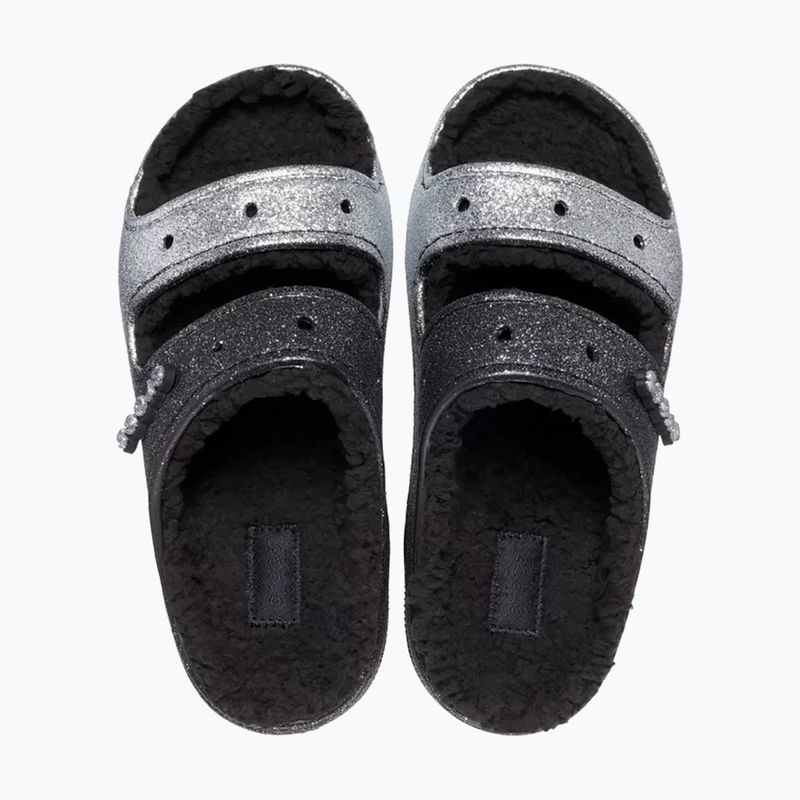 Crocs Classic Cozzzy Glitter Sandal black/silver žabky 12