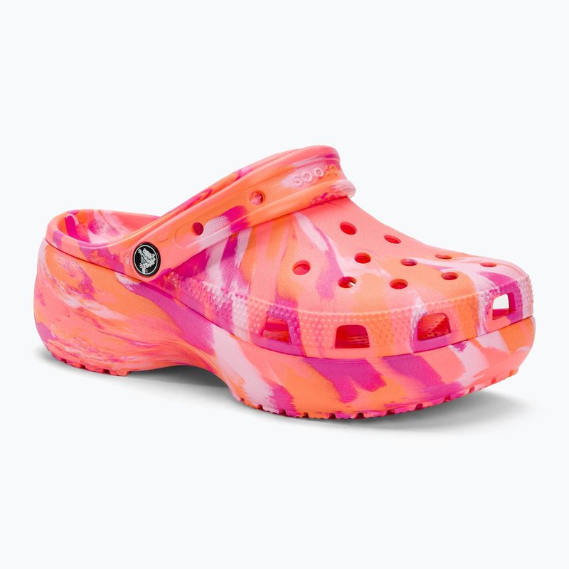 Šľapky dámske ,sandále, Crocs Classic Platform Marbled guava/multi