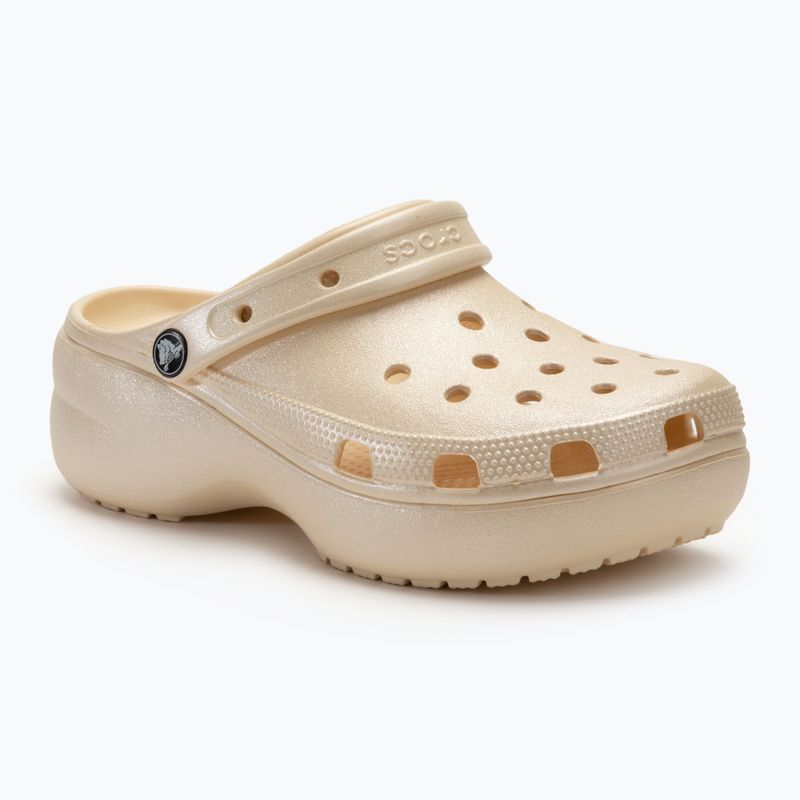 Dámske Šľapky Crocs Classic Shimmer Platform Clog vanilla