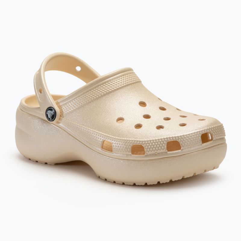 Dámske Šľapky Crocs Classic Shimmer Platform Clog vanilla 2