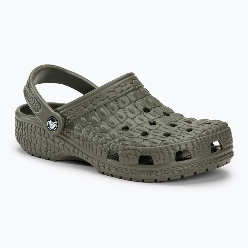 Šľapky Crocs Classic Crocskin dusty olive 2