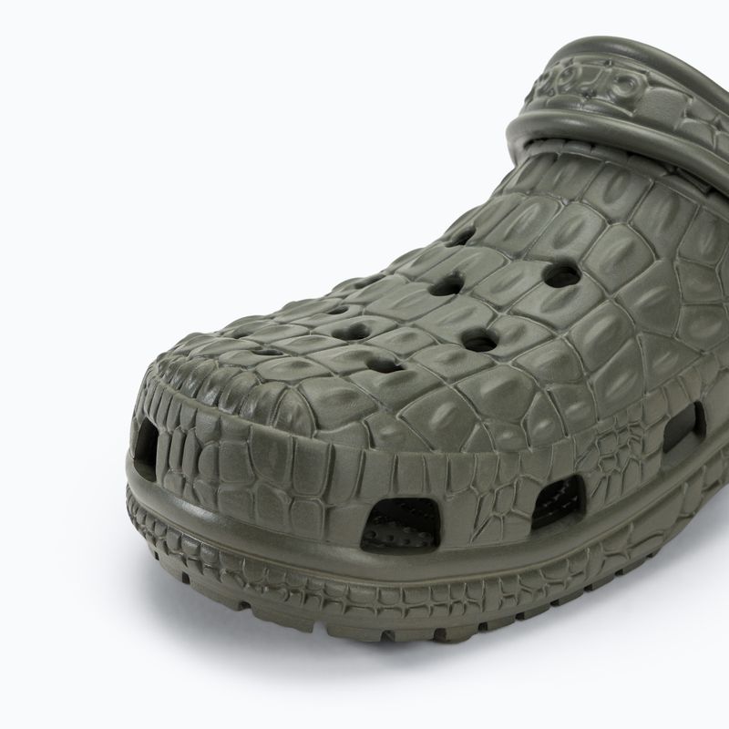 Šľapky Crocs Classic Crocskin dusty olive 8