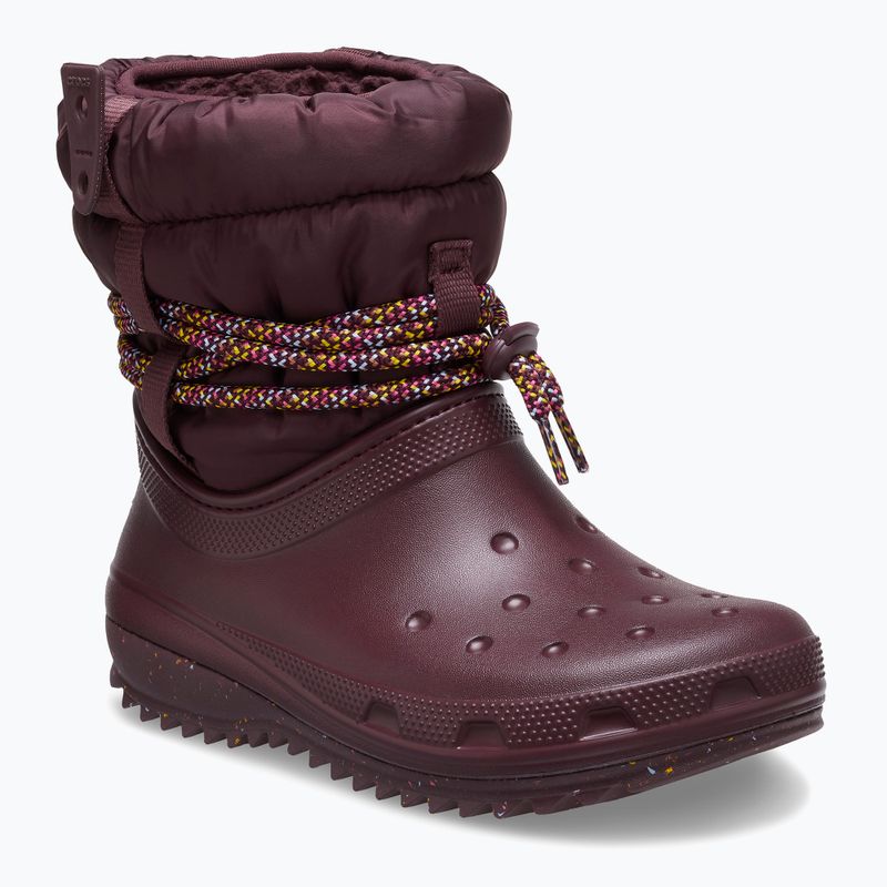 Dámske snehové topánky Crocs Classic Neo Puff Luxe dark cherry 8