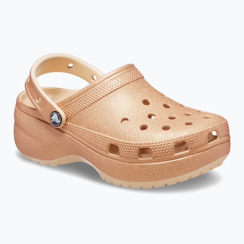 Dámske šľapky Crocs Classic Platform Glitter shitake 9