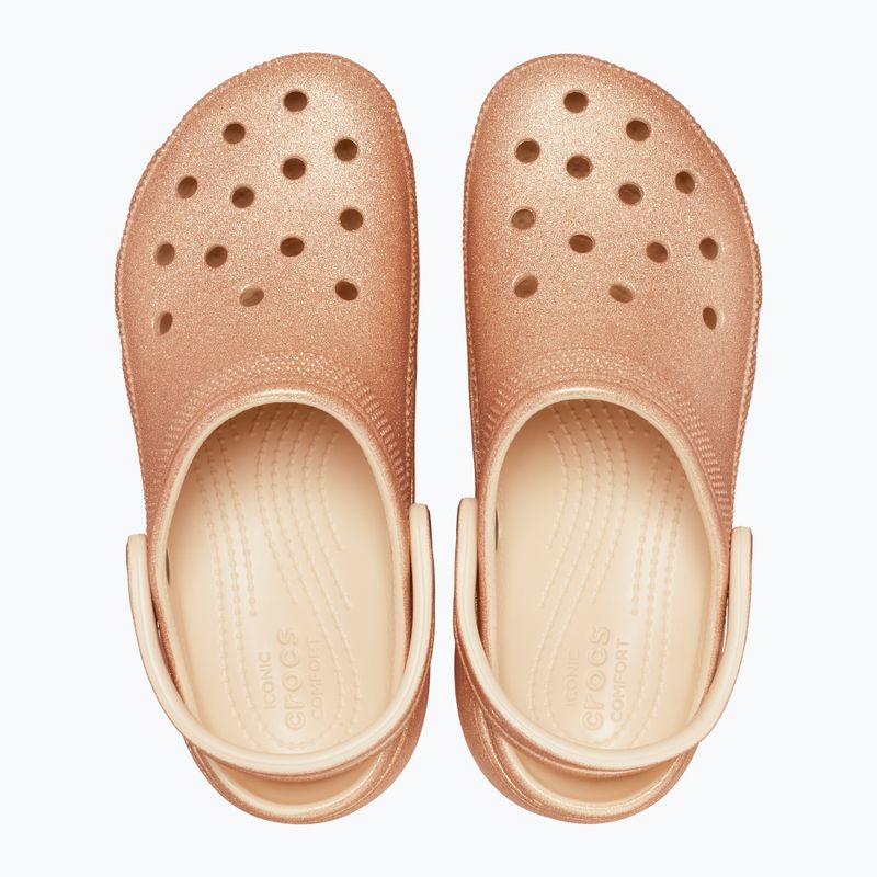 Dámske šľapky Crocs Classic Platform Glitter shitake 12