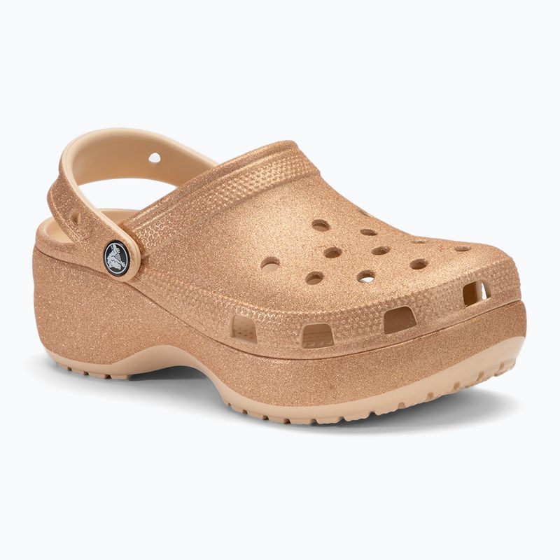 Dámske šľapky Crocs Classic Platform Glitter shitake 2