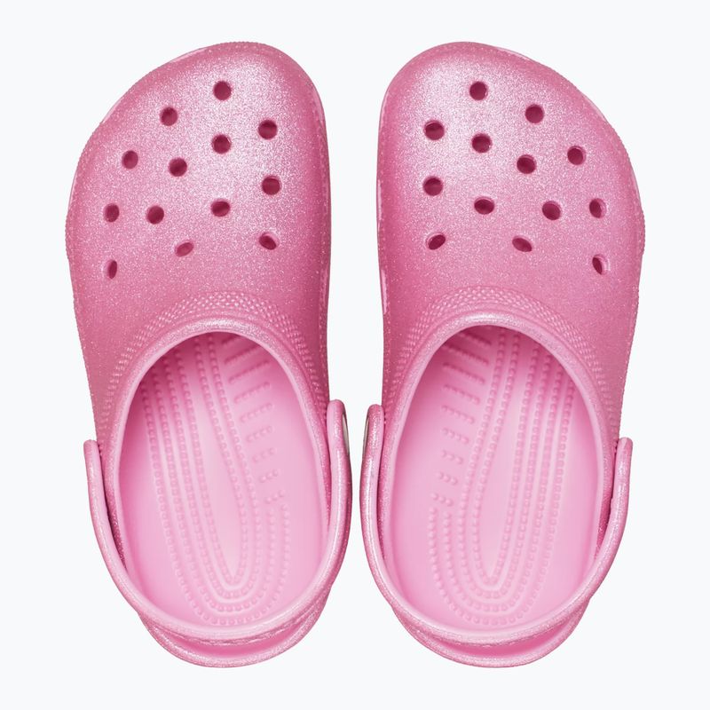 Crocs Classic Glitter Clog Detské žabky pink tweed glitter 4