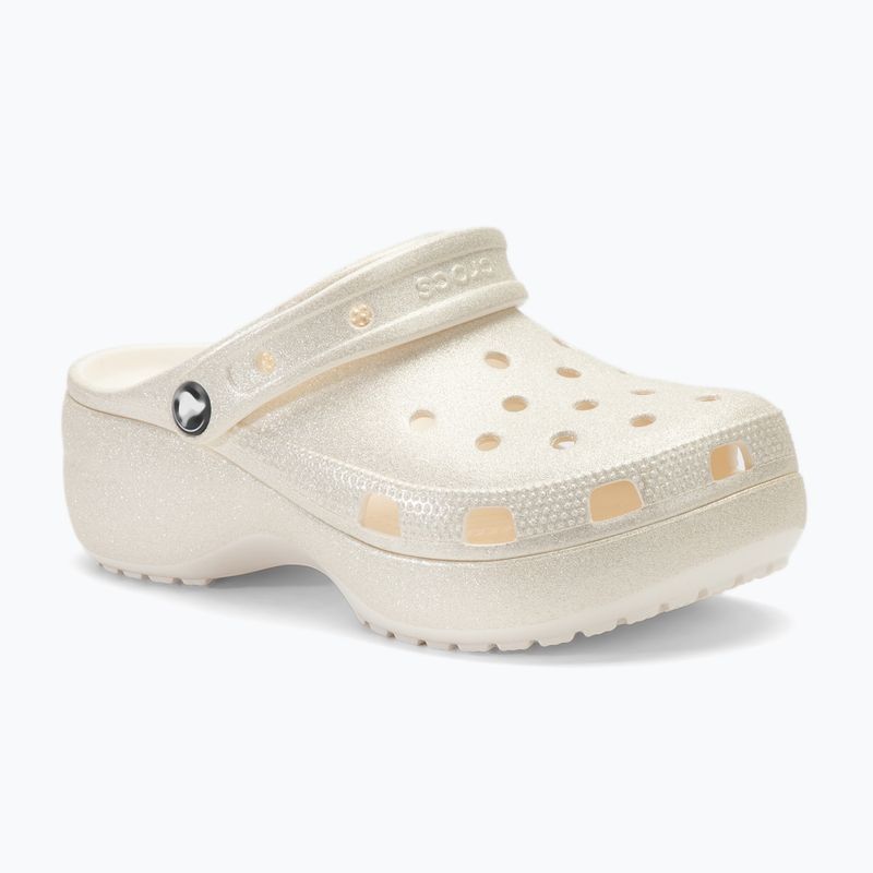 Dámske šľapky Crocs Classic Platform Glitter chalk