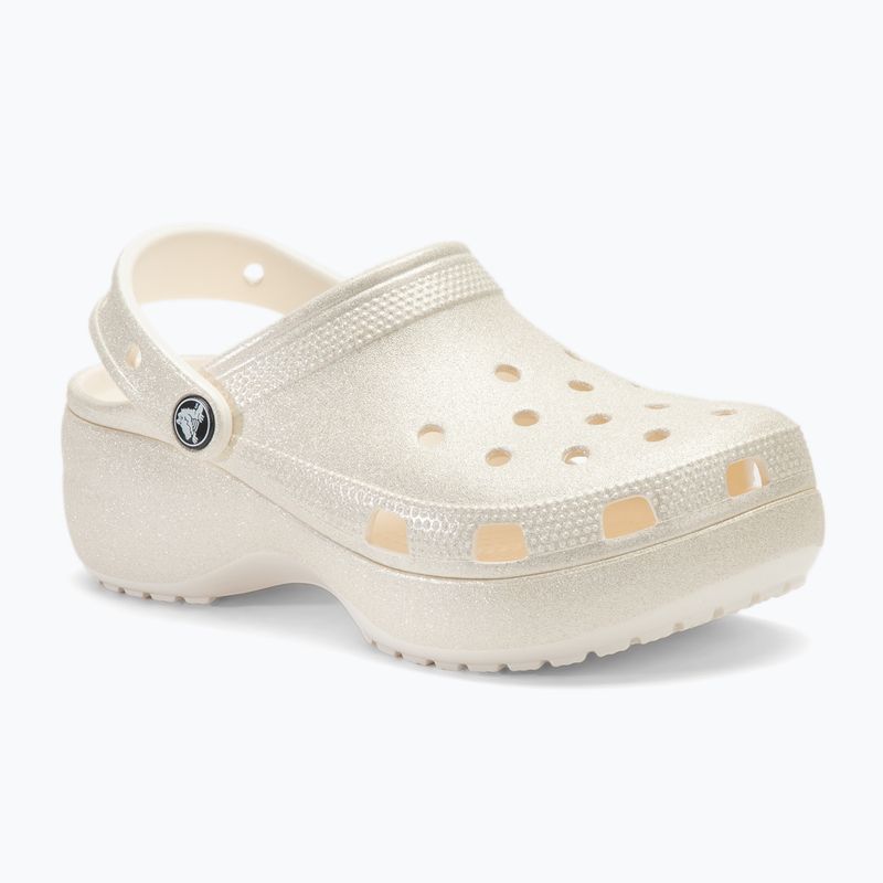 Dámske šľapky Crocs Classic Platform Glitter chalk 2