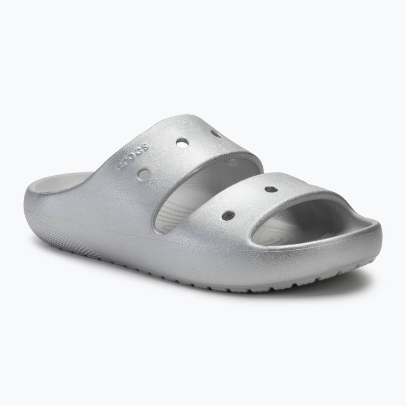 Šľapky Crocs Classic Metallic Sandal V2 silver