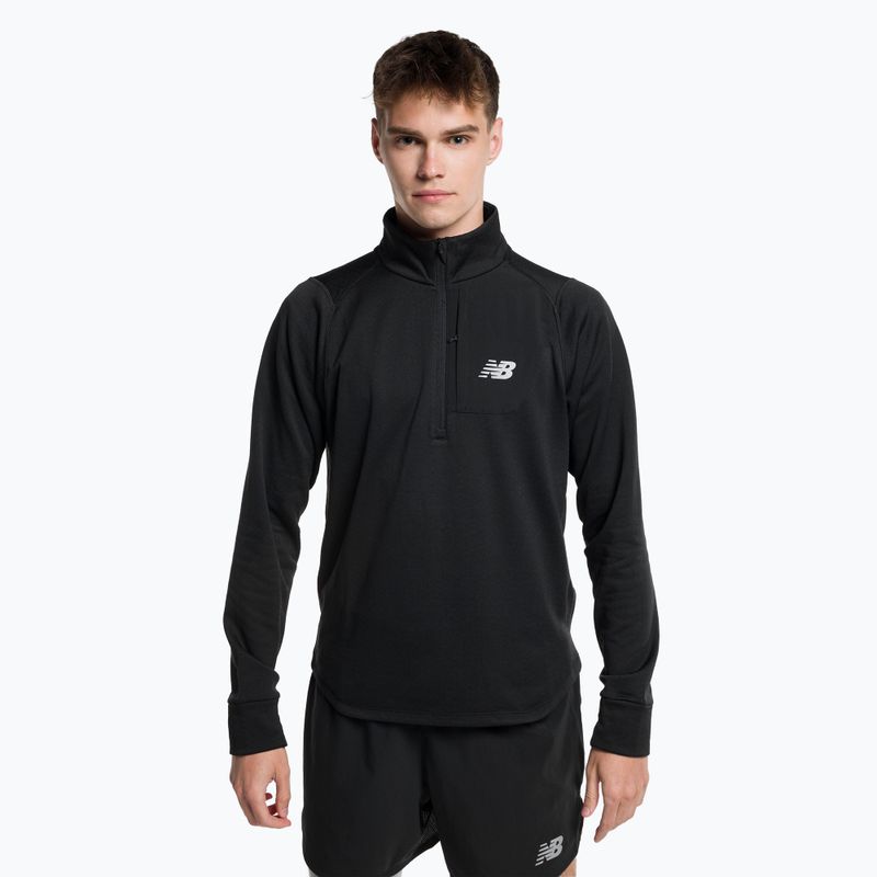 Pánske tréningové tričko New Balance Top NB Heat Grid Half Zip black NBMT23252BK