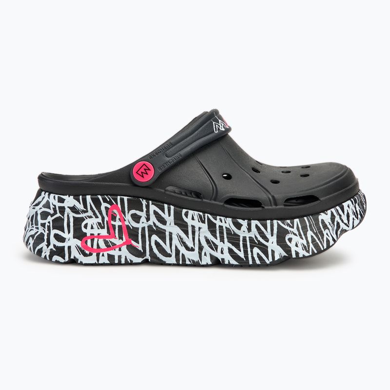 Dámske nazúvaky SKECHERS JGoldcrown Max Cushioning Foamies Love True black 3