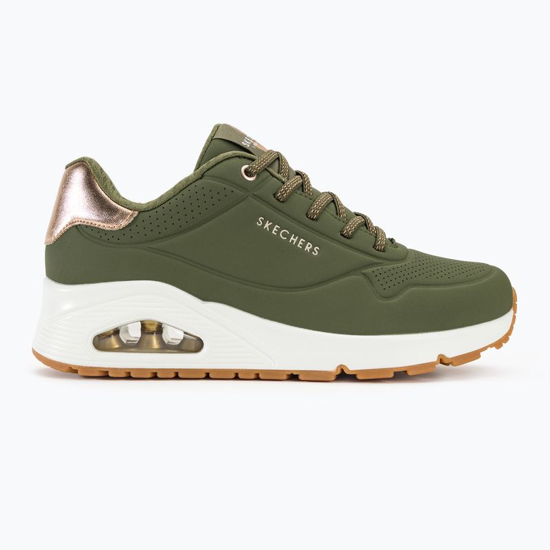 Dámske topánky SKECHERS Uno Shimmer Away olive/rose gold/mesh 3