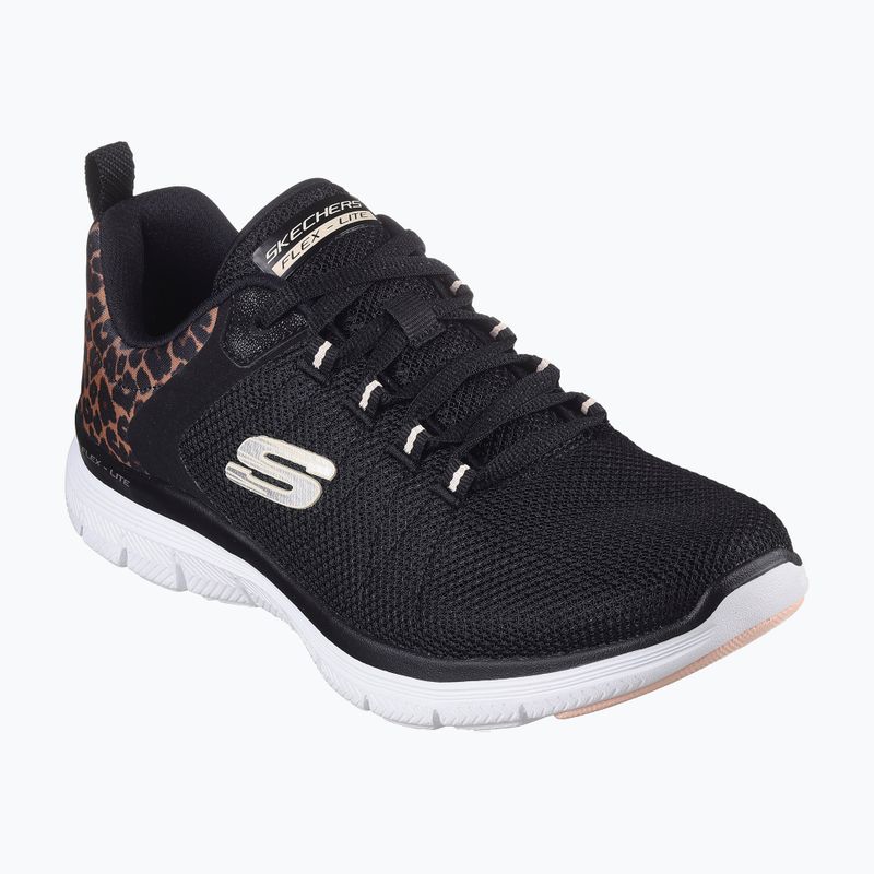 Dámske topánky SKECHERS Flex Appeal 4.0 Wild Ballad black/leopard 2