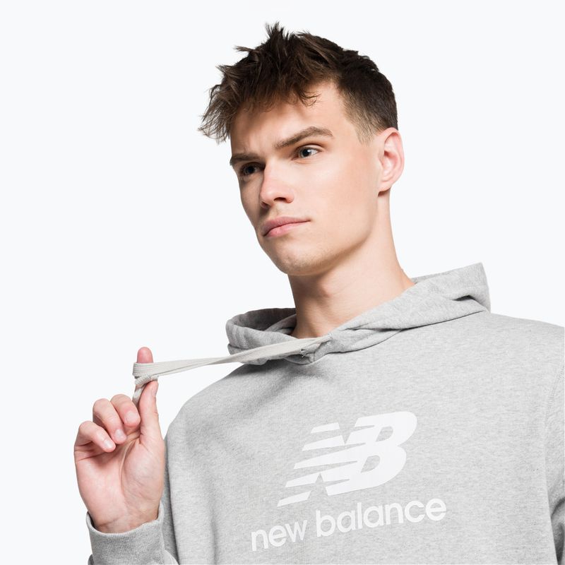 Pánska tréningová mikina New Balance Essentials Stacked Logo French Terry Hoodie grey NBMT31537AG 4