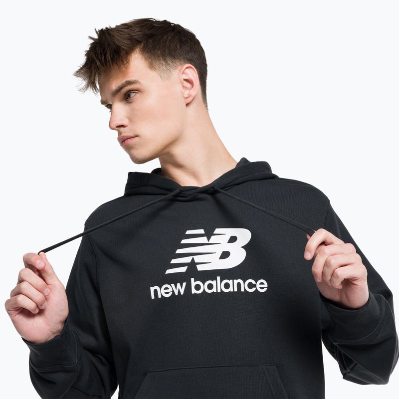 Pánska tréningová mikina New Balance Essentials Stacked Logo French Terry Hoodie black MT31537BK 8