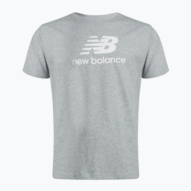 New Balance Essentials Stacked Logo Co šedé pánske tréningové tričko NBMT31541AG 5