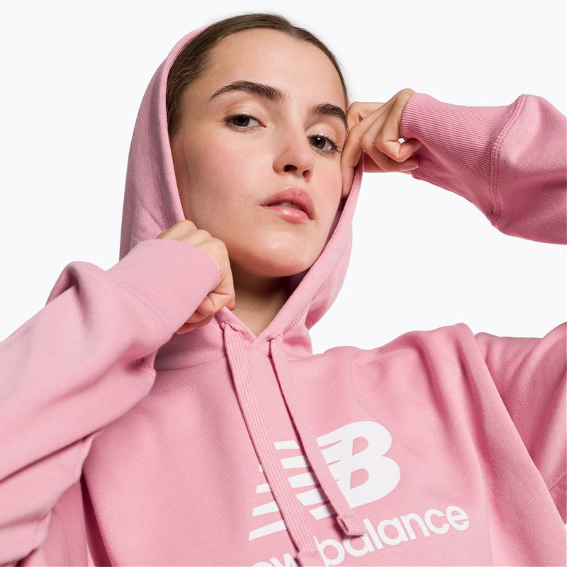 Dámska tréningová mikina New Balance Essentials Stacked Logo French Terry Hoodie pink WT31533HAO 4