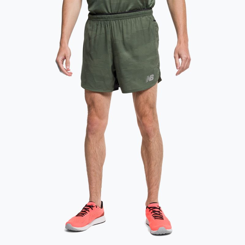 Pánske bežecké šortky New Balance s potlačou Impact Run 5" Green MS21269DON