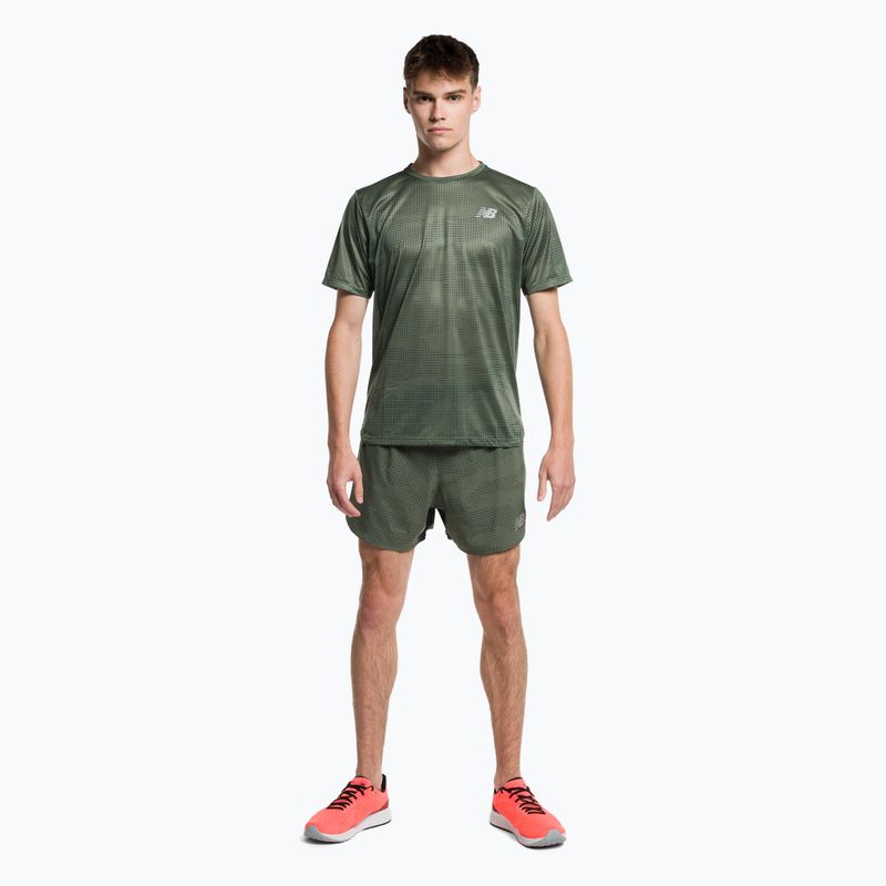Pánske bežecké šortky New Balance s potlačou Impact Run 5" Green MS21269DON 2