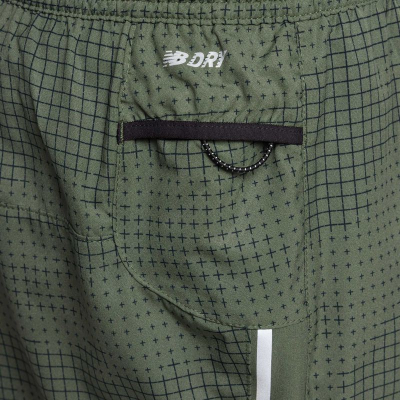 Pánske bežecké šortky New Balance s potlačou Impact Run 5" Green MS21269DON 5