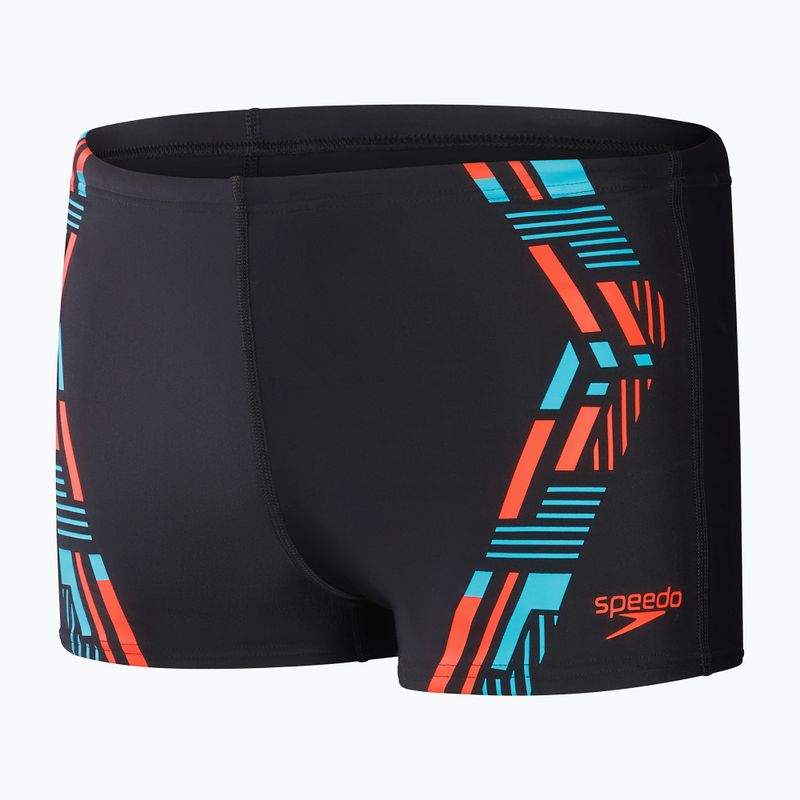 Pánske plavecké šortky Speedo Tech Print black/orange 10