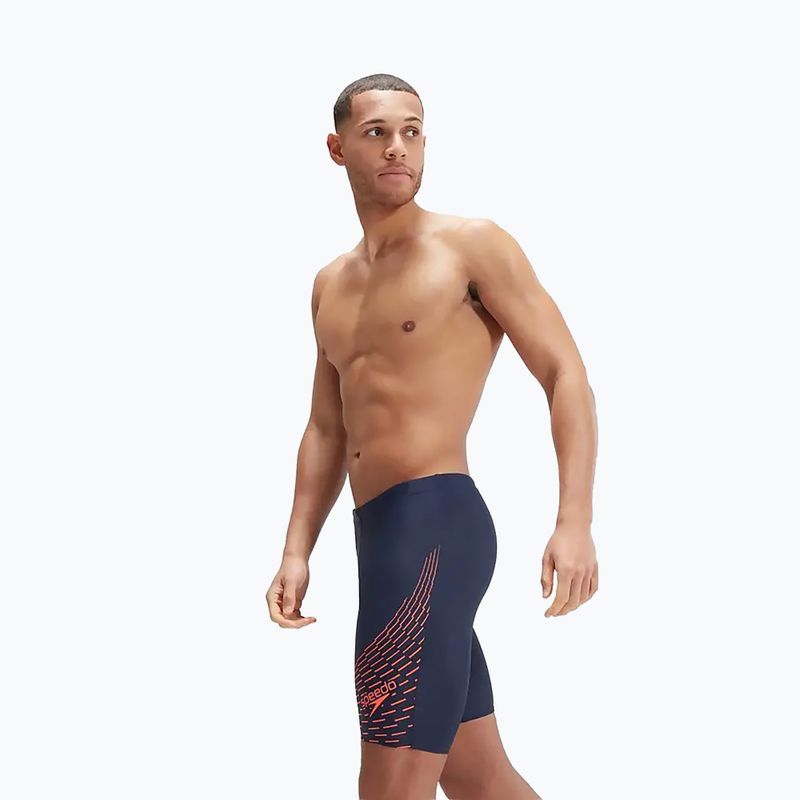 Pánske plavky Speedo Medley Logo navy/orange 8