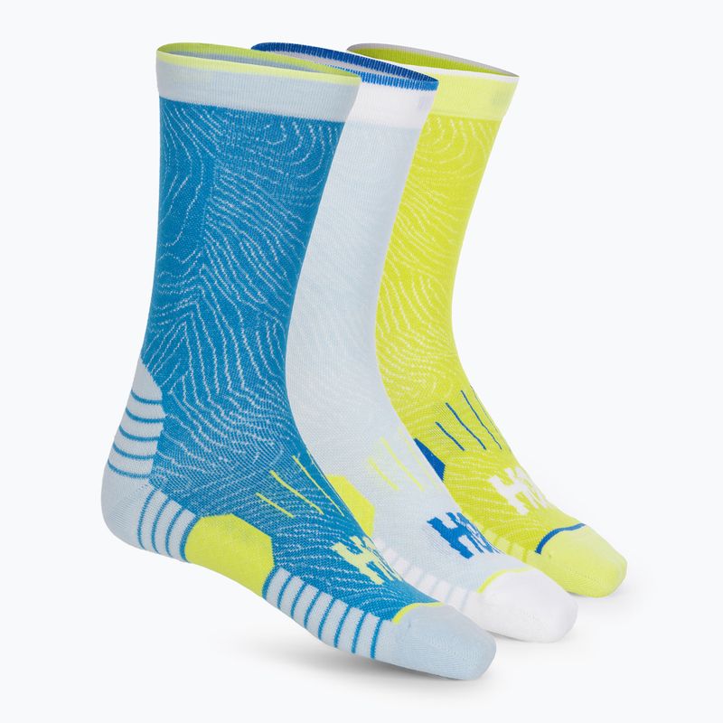 HOKA Crew Run Sock 3 páry diva blue/ice water/evening primrose bežecké ponožky