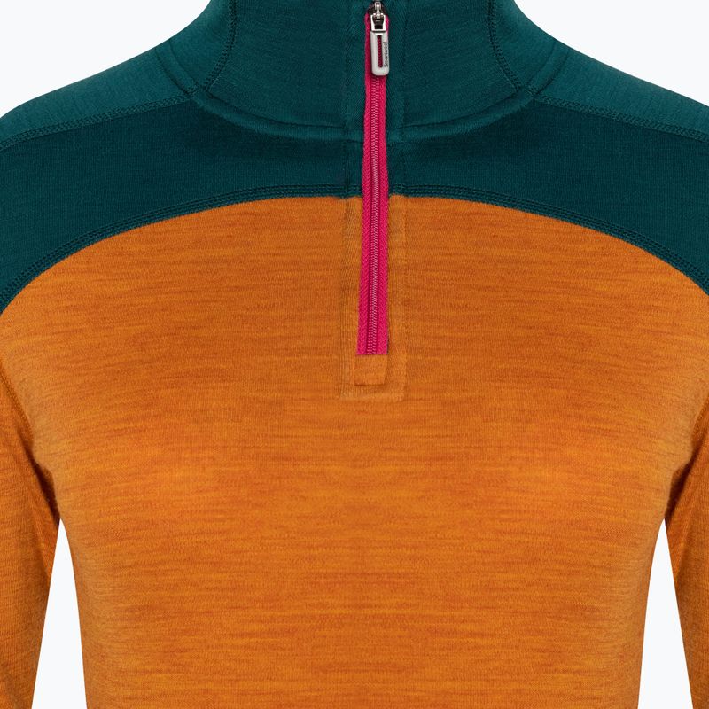 Dámska termoaktívna mikina Smartwool Merino Baselayer Colorblock 1/4 Zip Boxed marmalade heather 5