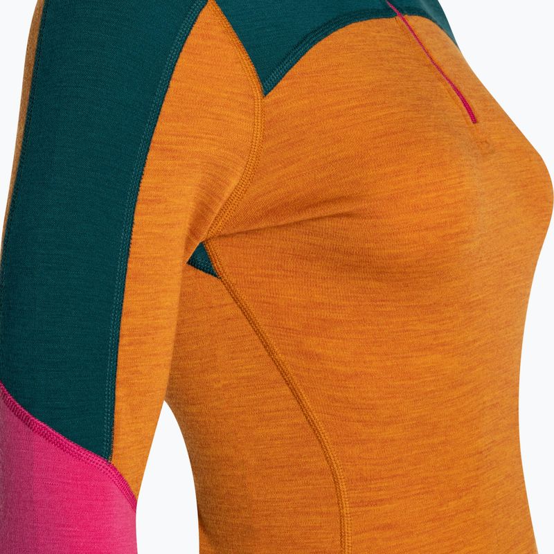 Dámska termoaktívna mikina Smartwool Merino Baselayer Colorblock 1/4 Zip Boxed marmalade heather 7
