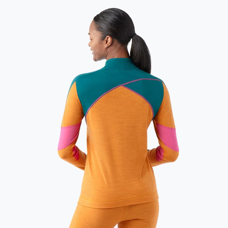 Dámska termoaktívna mikina Smartwool Merino Baselayer Colorblock 1/4 Zip Boxed marmalade heather 2
