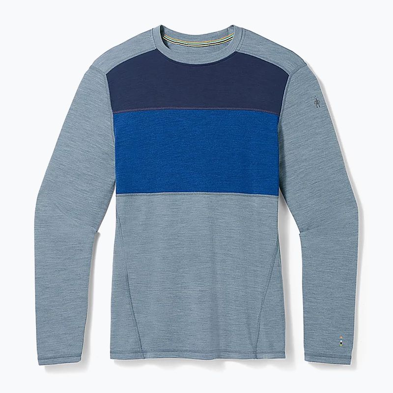 Pánska termoaktívna mikina Smartwool Thermal Merino Baselayer Colorblock Crew Boxed pewter blue 3