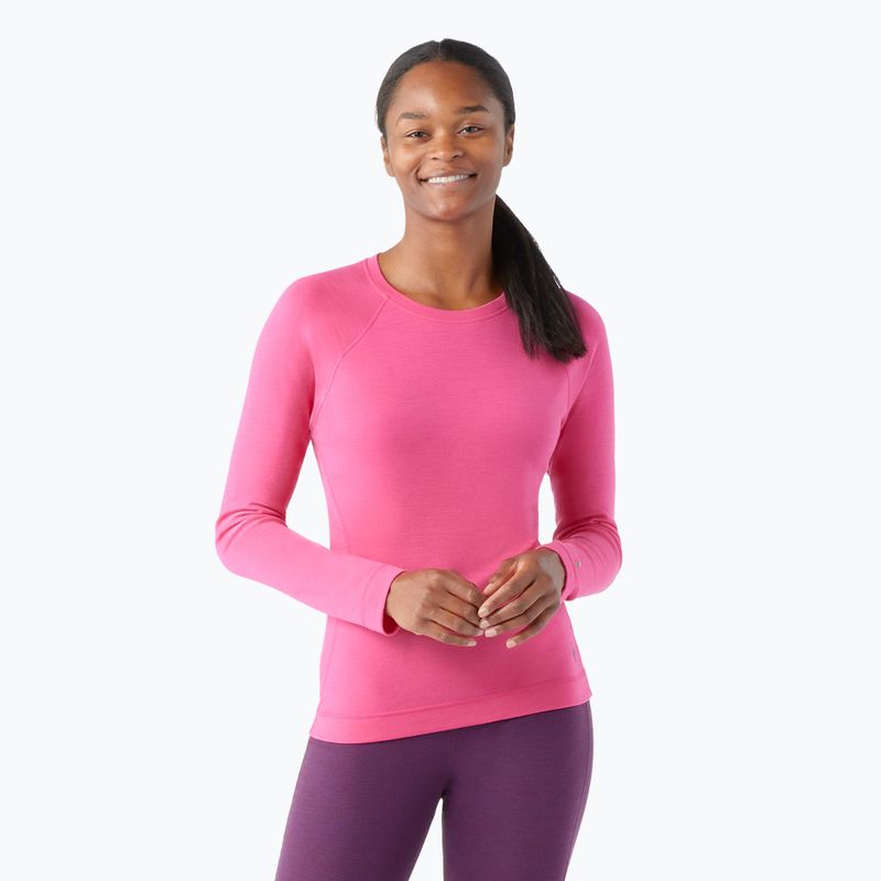 Dámske termo tričko Smartwool Merino 250 Baselayer Crew boxed power pink