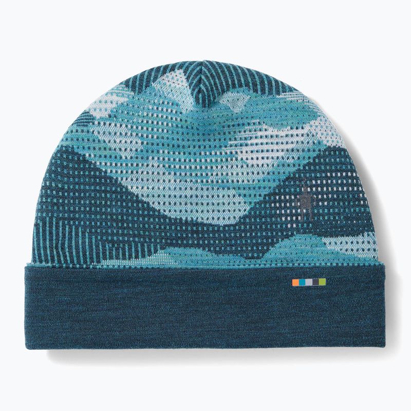 Smartwool Merino Obojstranná čiapka s manžetami twilight blue mtn scape 6