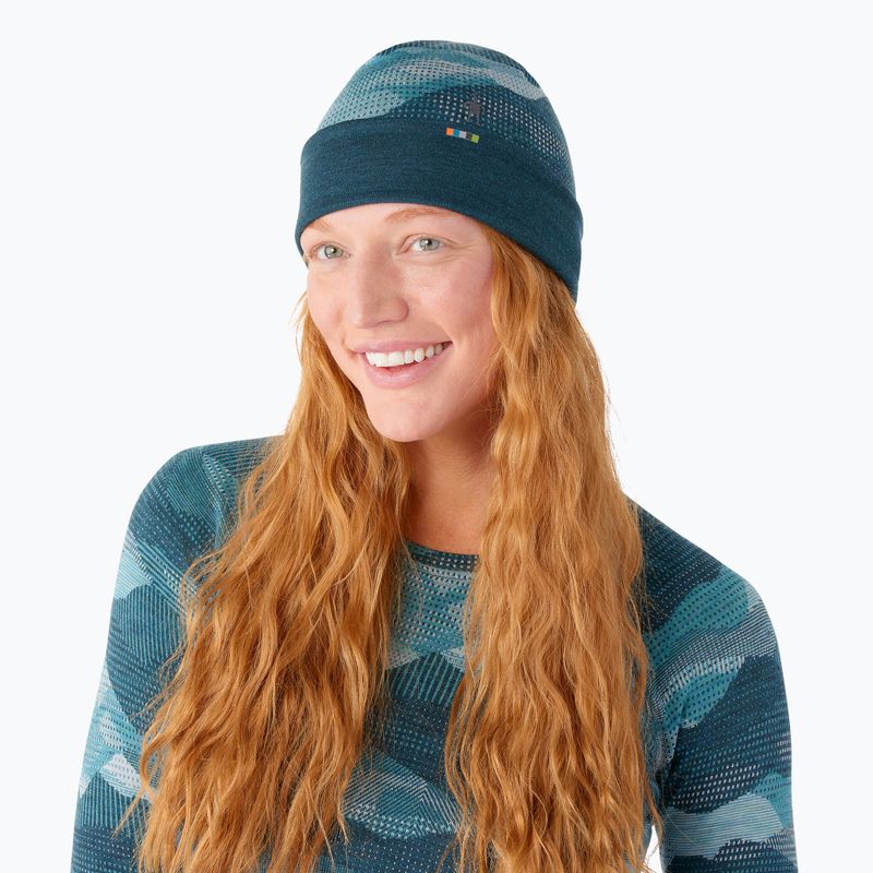 Smartwool Merino Obojstranná čiapka s manžetami twilight blue mtn scape 7