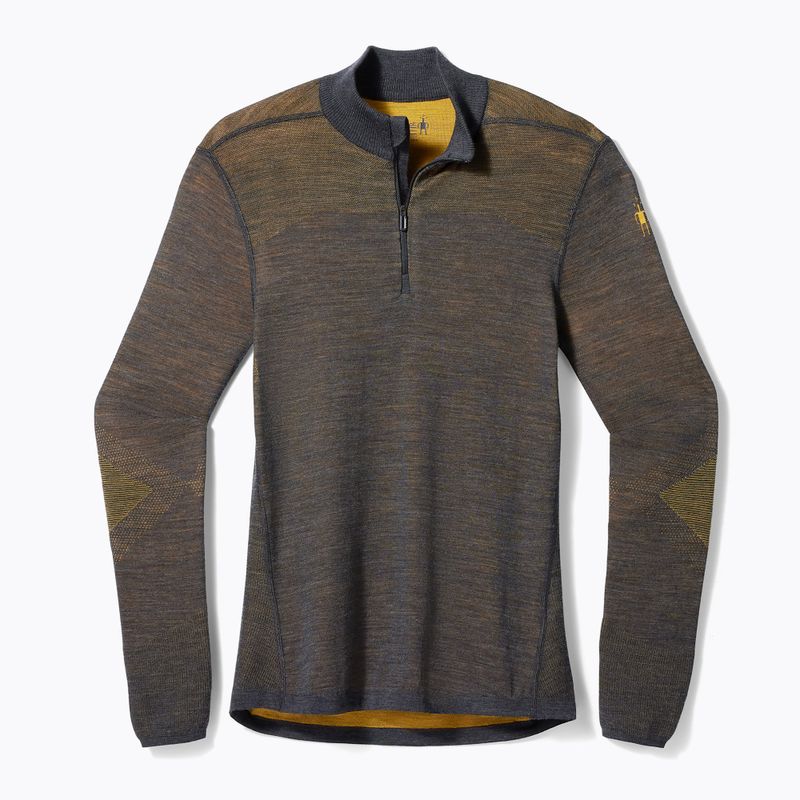 Pánska termoaktívna mikina Smartwool Intraknit Thermal Merino Baselayer 1/4 Zip charcoal/gold 3