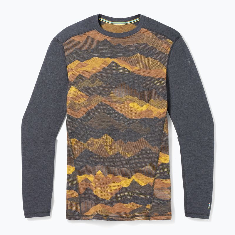 Pánska termoaktívna mikina Smartwool Merino 250 Baselayer Crew Boxed charcoal mtn scape 6