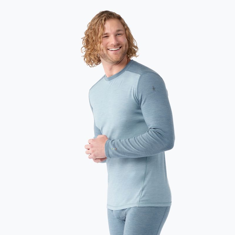 Pánske termo tričko Smartwool Merino 250 Baselayer Crew Boxed pewter blue-lead